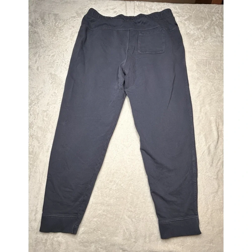 Vrst Men's Large Blue Washed Twill Terry Jogger Pockets Pull On‎ Elastic Waist